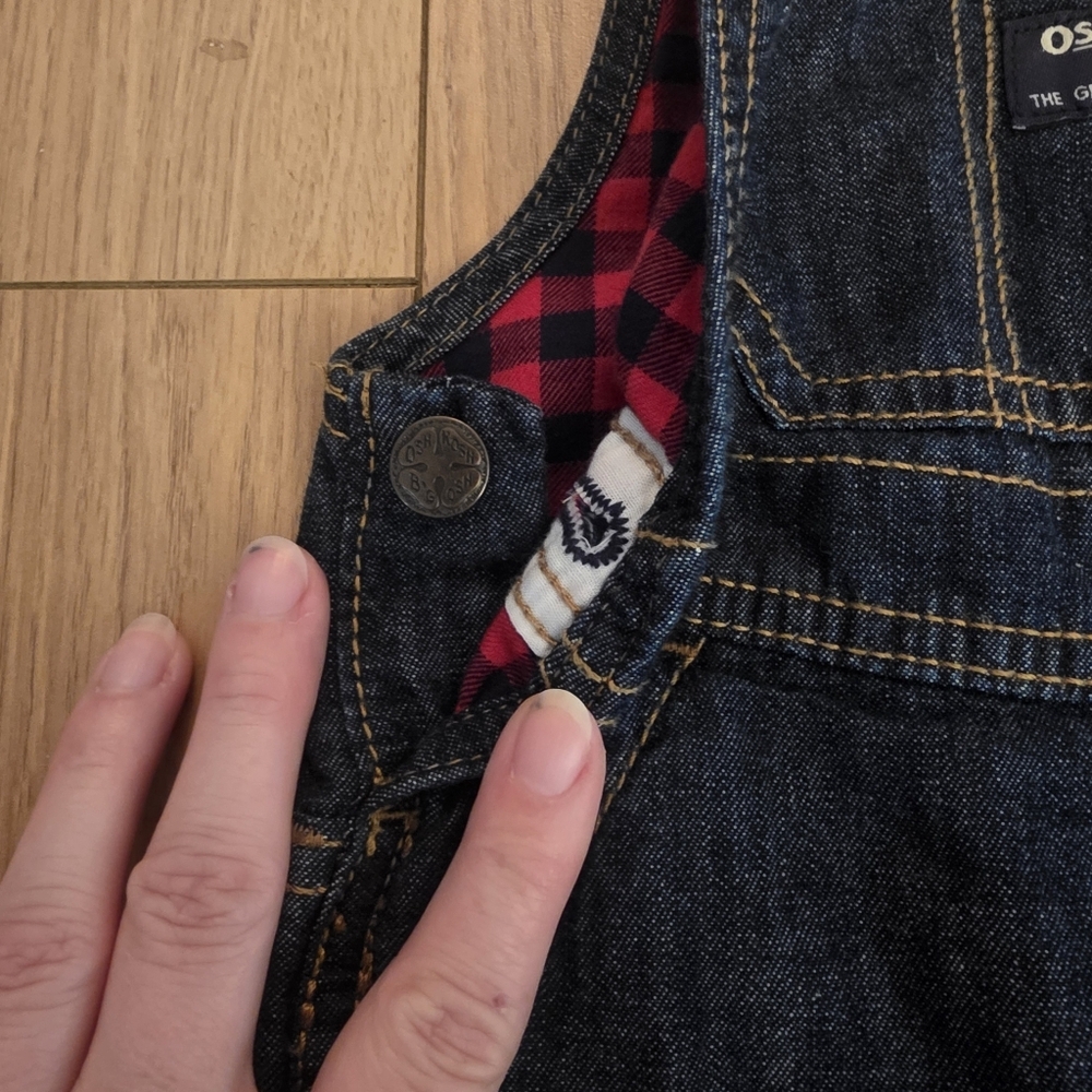 Oshkosh Bgosh Denim Overalls- 12 Months - Picture 4 of 14